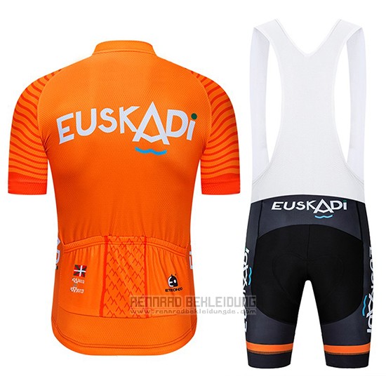 2019 Fahrradbekleidung Euskadi Orange Trikot Kurzarm und Tragerhose